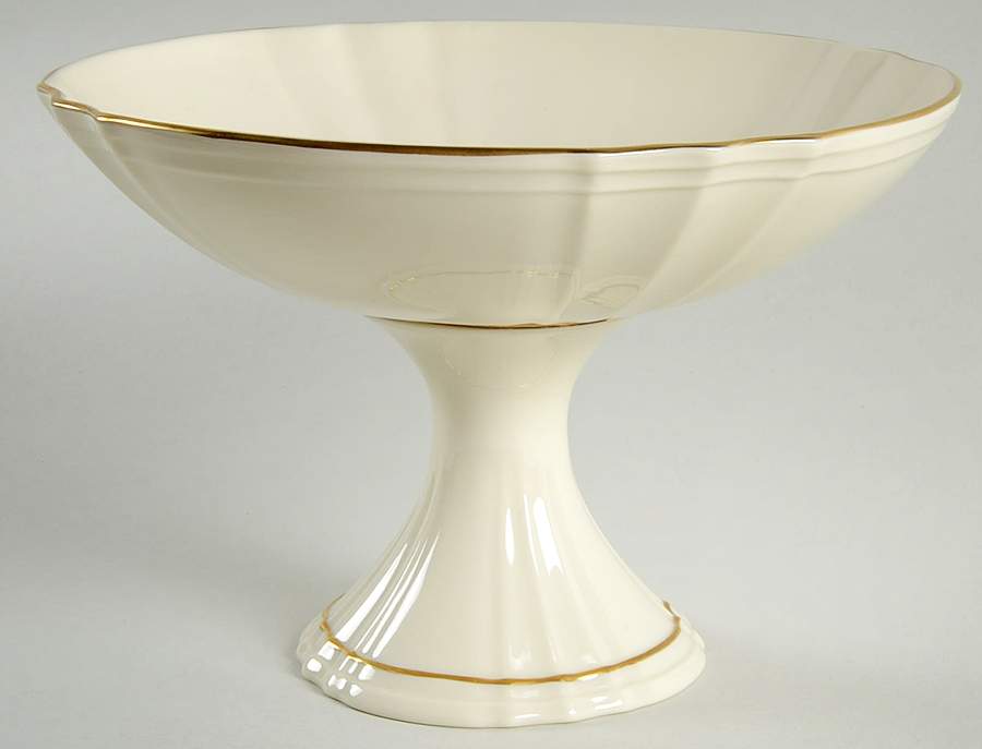 Symphony (Giftware, Gold Trim) Round Compote (Height X Width) by Lenox-1