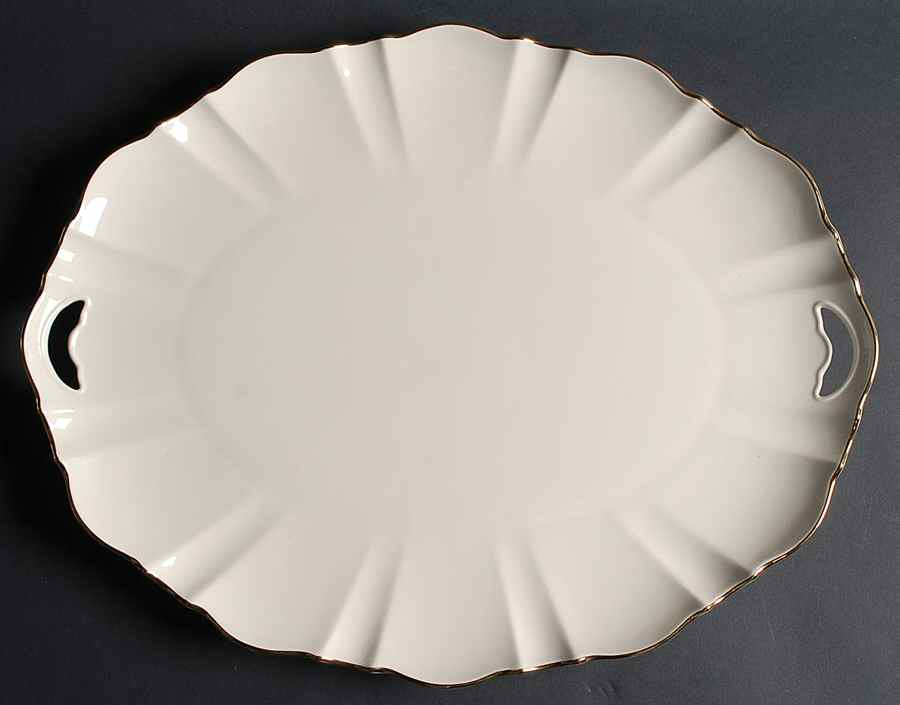 Symphony (Giftware, Gold Trim) 16" Oval Serving Platter by Lenox-1