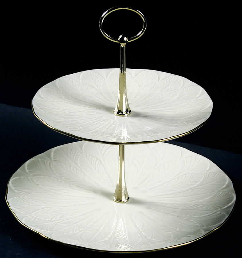 Greenfield Collection 2 Tiered Serving Tray (Dinner & Salad Plate) by Lenox-1
