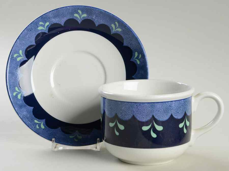 Bedazzle Blue Topaz Flat Cup & Saucer Set by Lenox-1