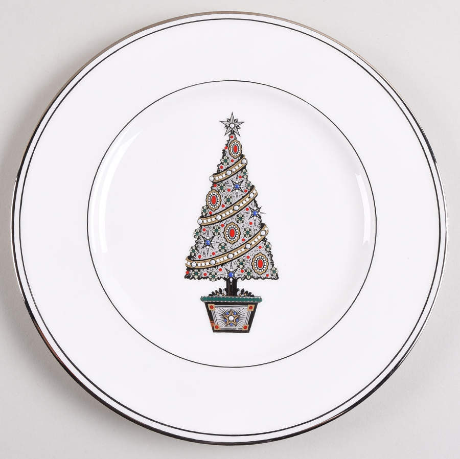 Federal Platinum Christmas Accent Luncheon Plate by Lenox-1