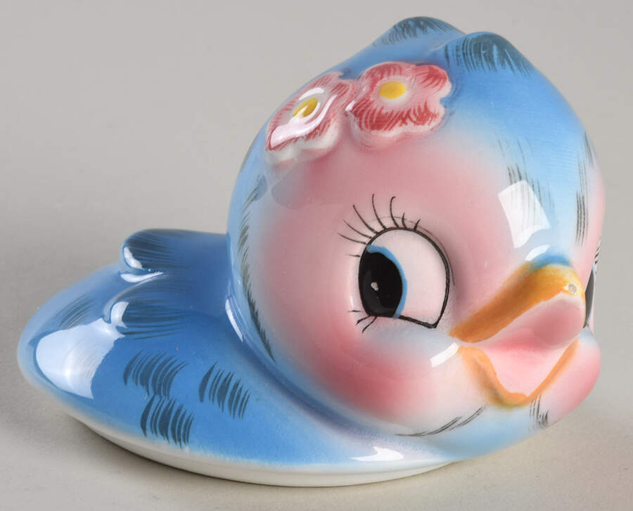 Blue Bird Lid for Sugar Bowl by Lefton-1