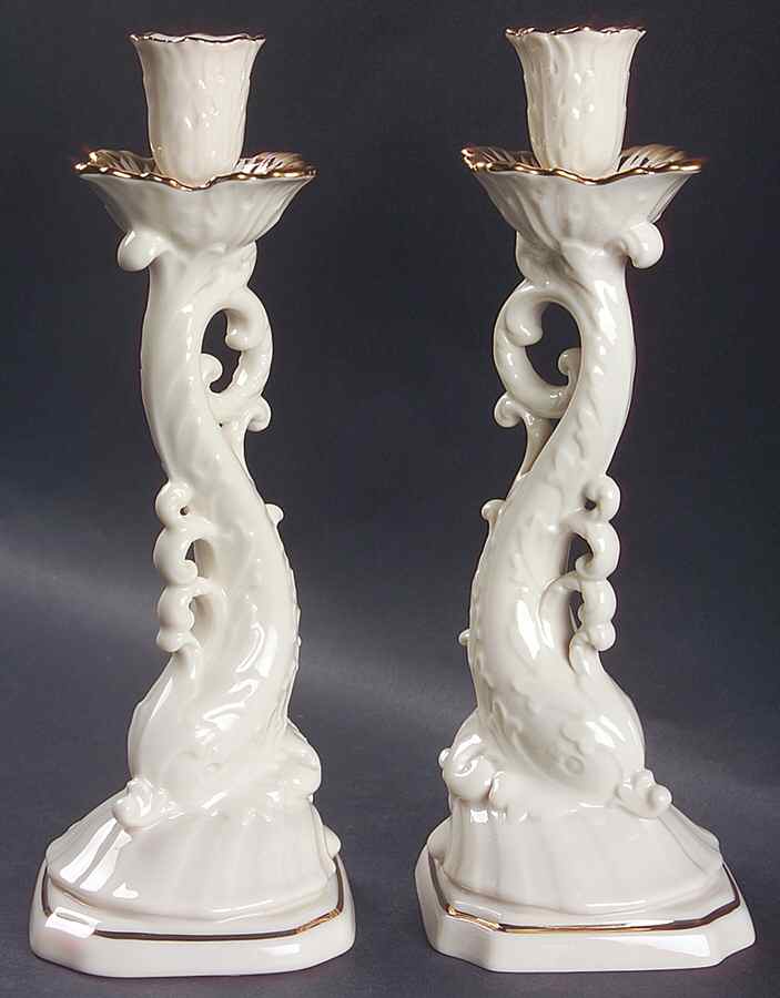 Dolphin Collection 9" Candlestick - Set of 2 by Lenox-1