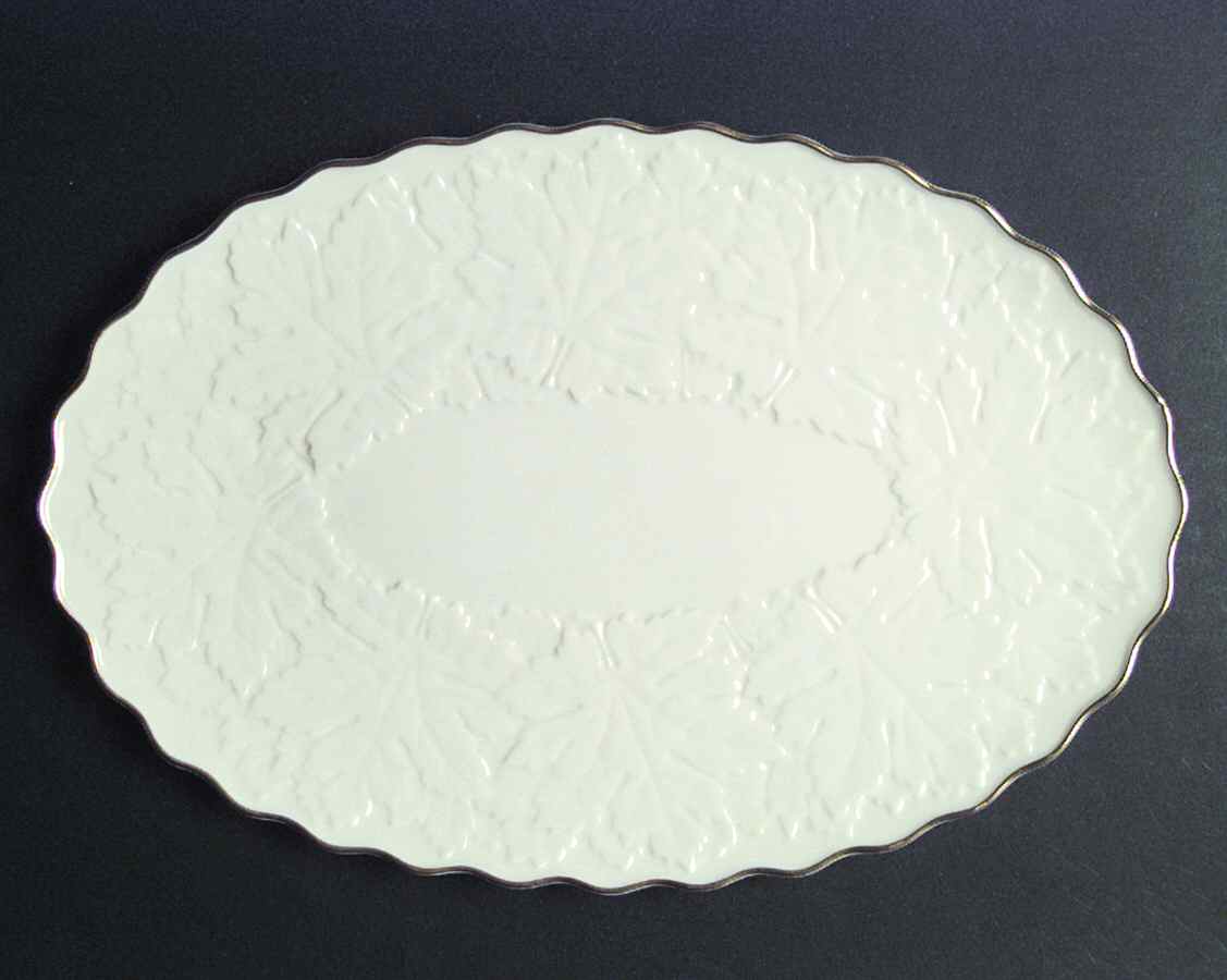 Maple Leaf Collection (Gold Trim) 13" Oval Serving Platter by Lenox-1