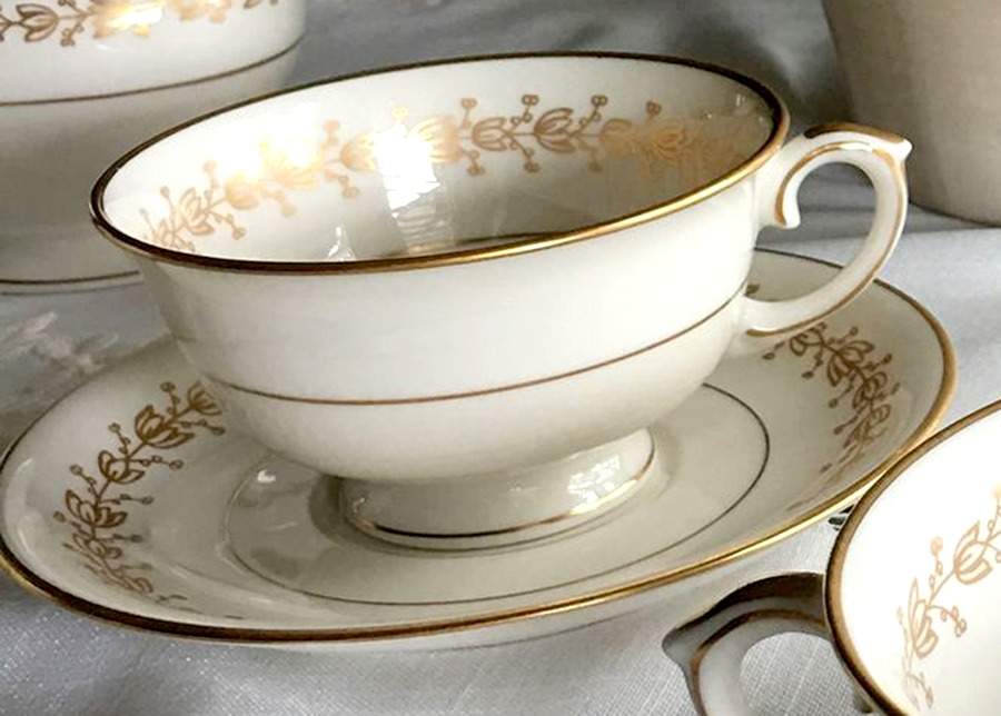 LAM41 Footed Cup & Saucer Set by Lamberton-1