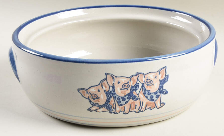 Precious Pigs 2 Qt Round Covered Casserole No Lid by Louisville-1