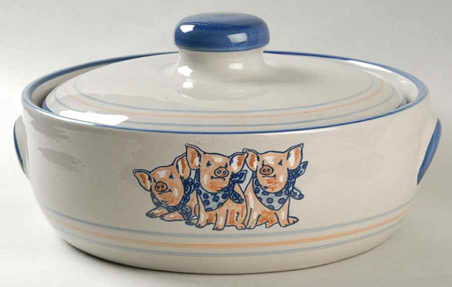 Precious Pigs 2 Qt Round Covered Casserole by Louisville-1