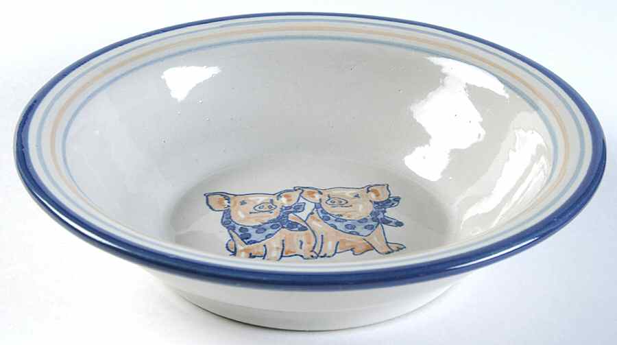 Precious Pigs Rim Soup Bowl by Louisville-1