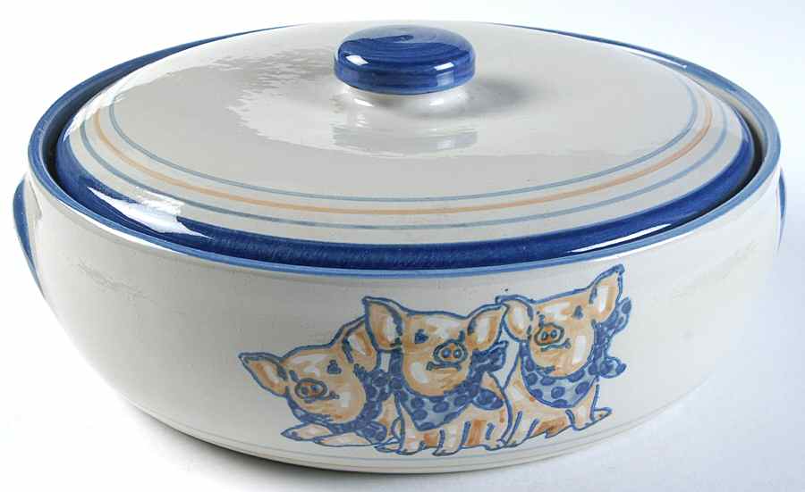 Precious Pigs 3 Quart Round Covered Casserole by Louisville-1
