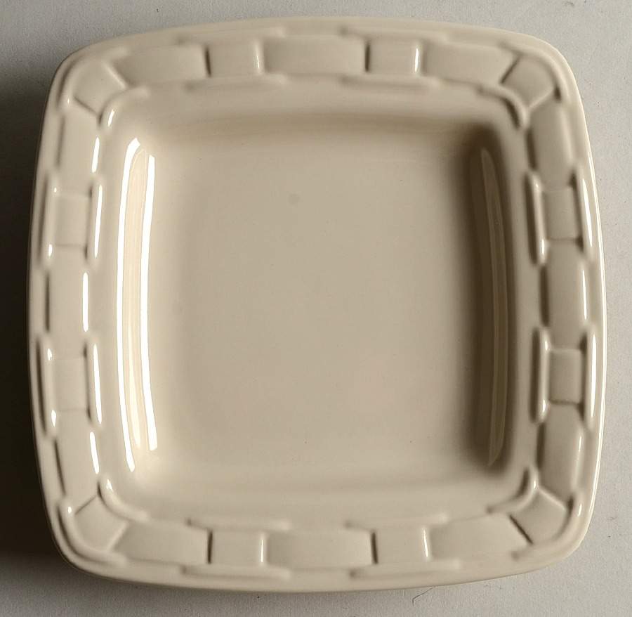 Woven Traditions Ivory Square Bread & Butter Plate by Longaberger-1