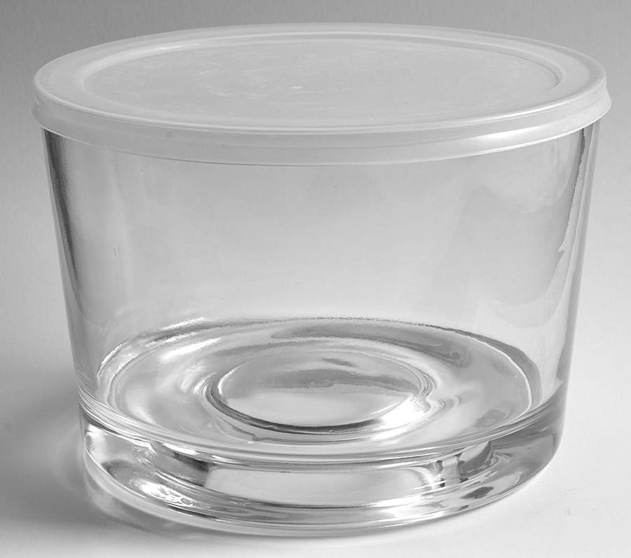 Woven Traditions Ivory Glassware Trifle Bowl & Plastic Lid by Longaberger-1