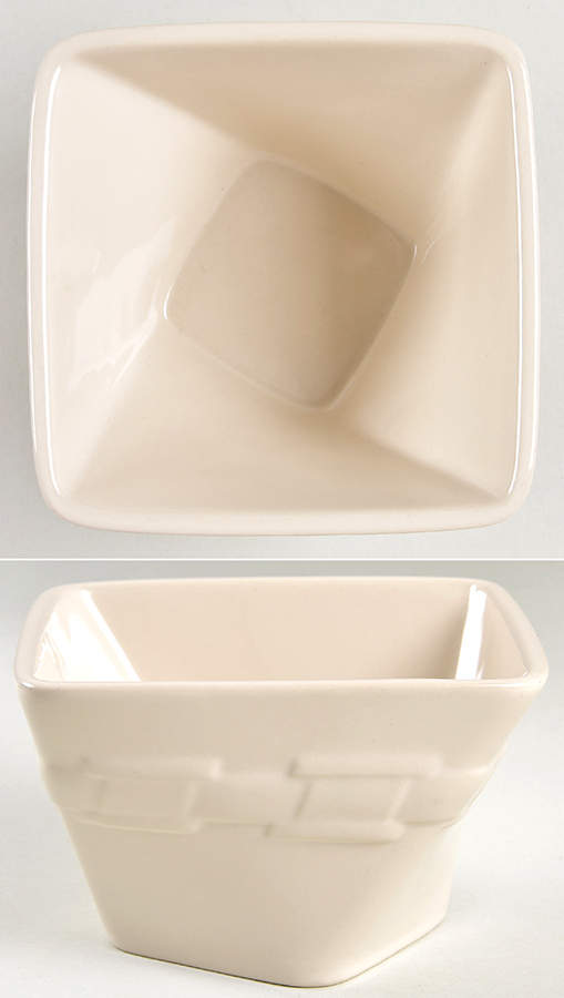 Woven Traditions Ivory 5" Square Vegetable Bowl by Longaberger-1