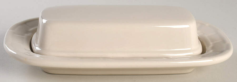 Woven Traditions Ivory 1/4 Lb Covered Butter by Longaberger-1