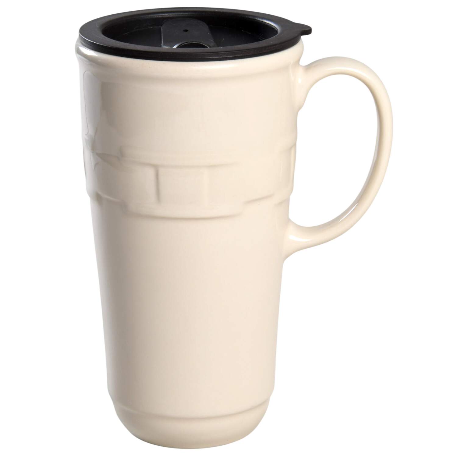 Woven Traditions Ivory Travel Mug & Plastic Lid by Longaberger-1