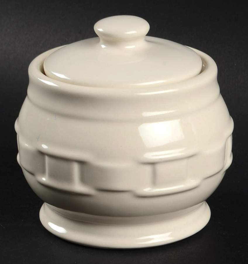 Woven Traditions Ivory Sugar Bowl & Lid by Longaberger-1