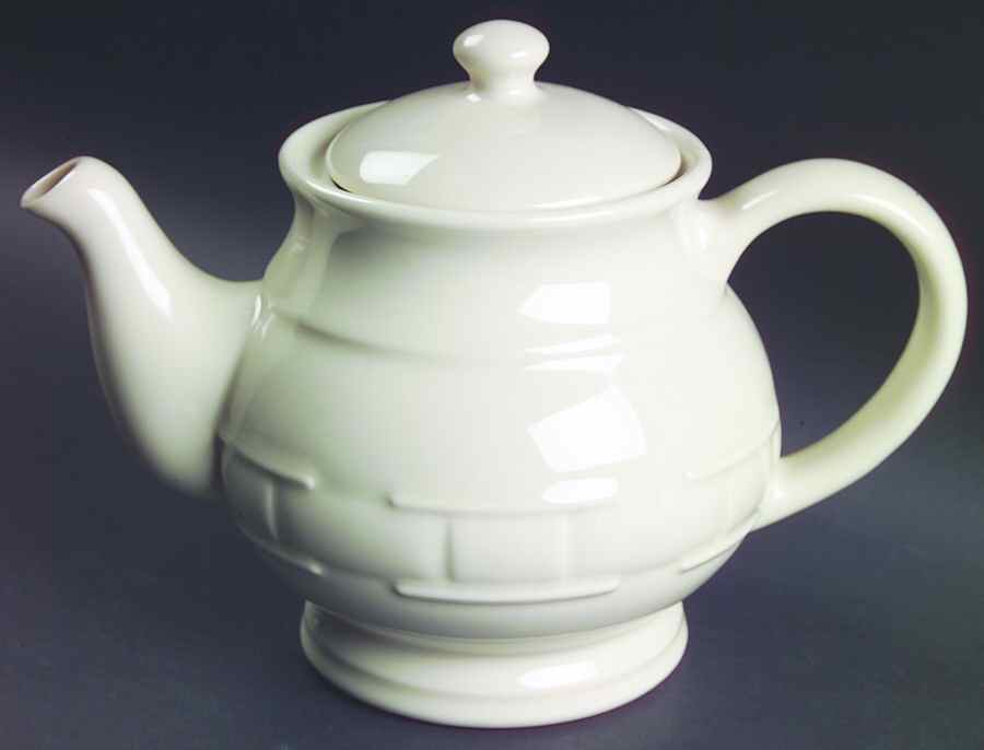 Woven Traditions Ivory Teapot & Lid by Longaberger-1