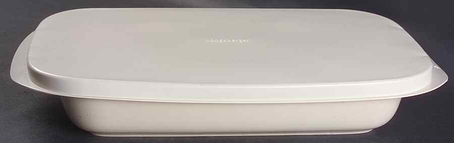 Woven Traditions Ivory 15" Rectangular Baker & Tabless Plas Storage Cover by Longaberger-1