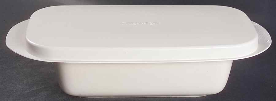 Woven Traditions Ivory Loaf Pan & Plastic Lid by Longaberger-1