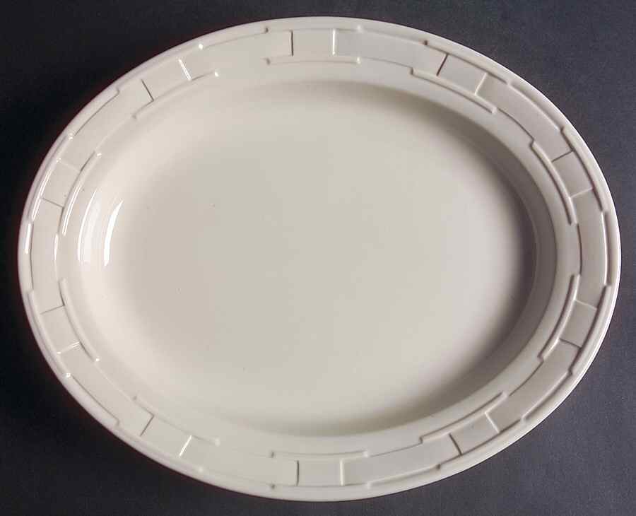 Woven Traditions Ivory 12" Oval Serving Platter by Longaberger-1