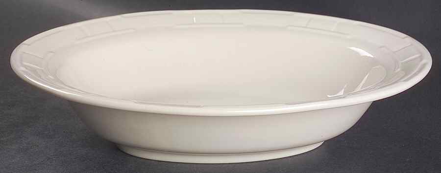 Woven Traditions Ivory 11" Oval Vegetable Bowl by Longaberger-1