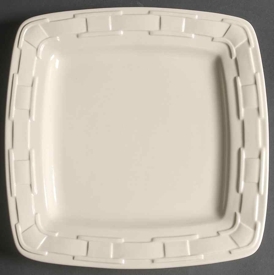 Woven Traditions Ivory Square Dinner Plate by Longaberger-1