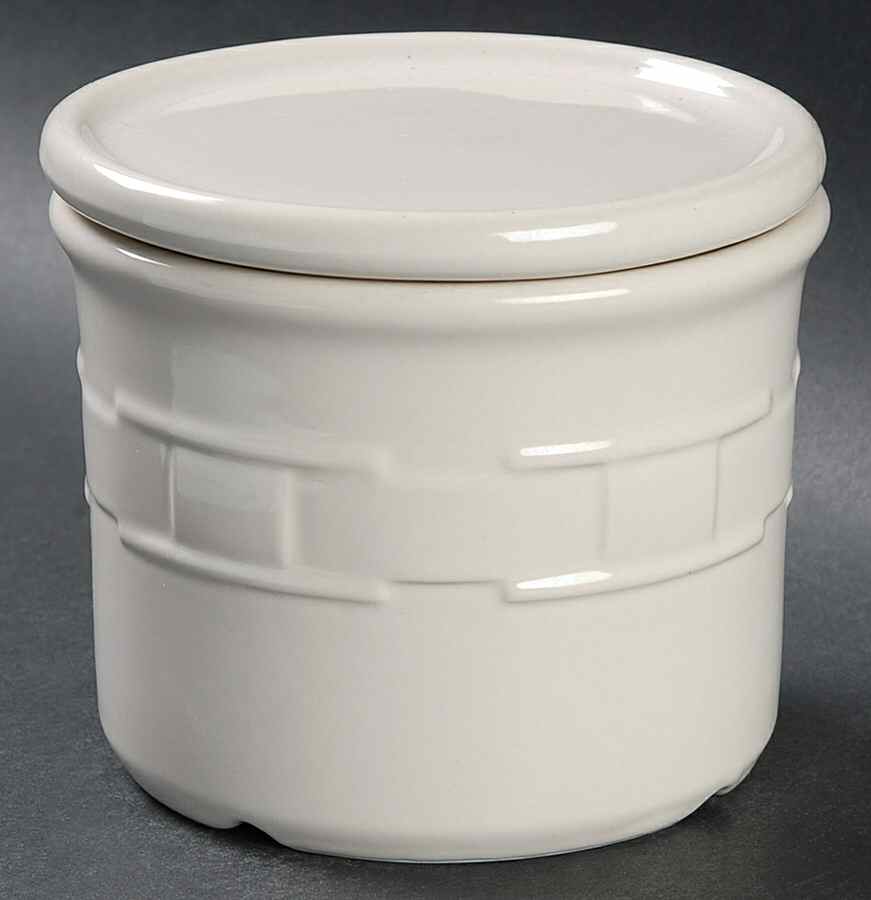 Woven Traditions Ivory 1 Pint Crock with Coaster Lid by Longaberger-1