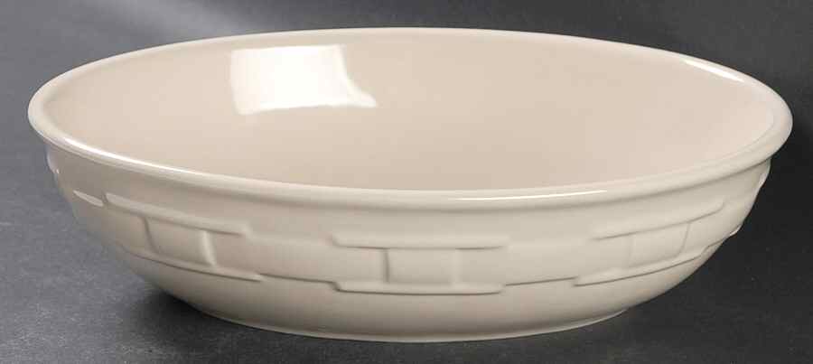 Woven Traditions Ivory 9" Oval Vegetable Bowl by Longaberger-1