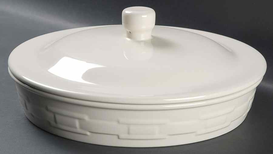 Woven Traditions Ivory Round Covered Baker by Longaberger-1