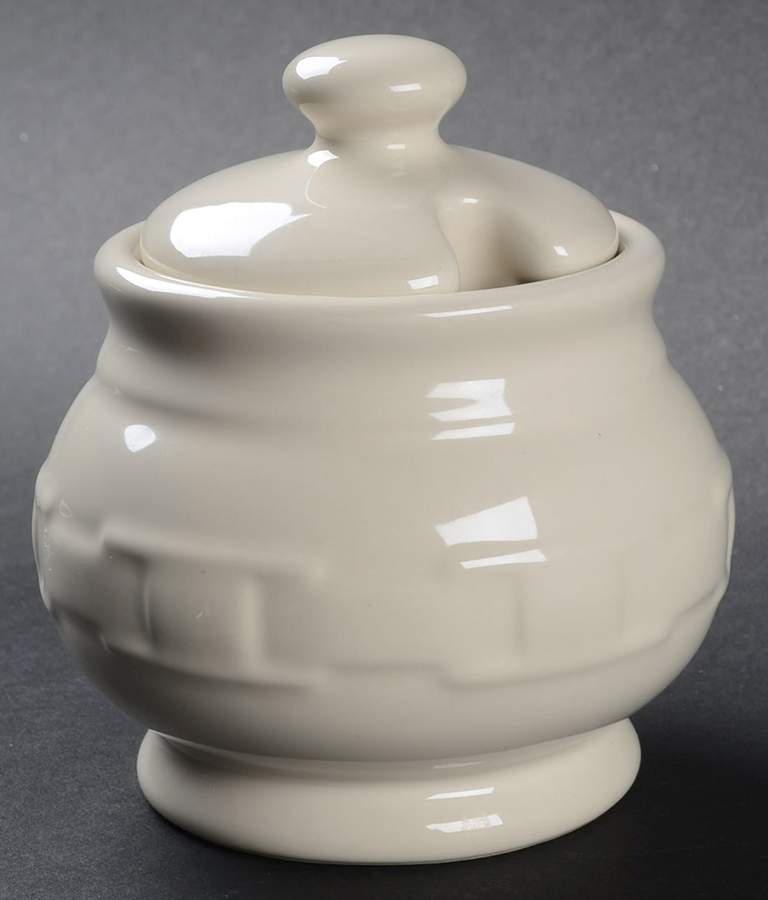 Woven Traditions Ivory Sugar Bowl & Lid by Longaberger-1
