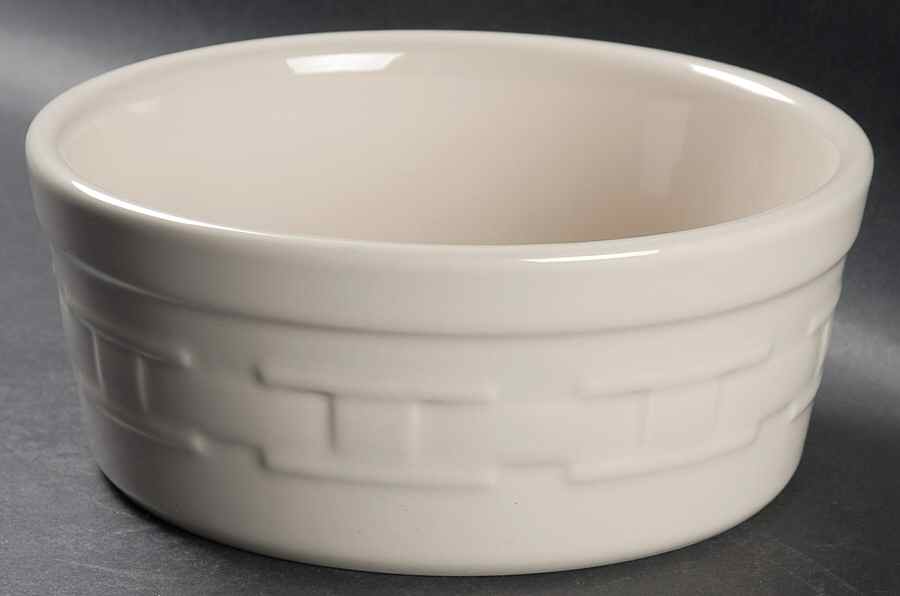 Woven Traditions Ivory Pet Bowl by Longaberger-1