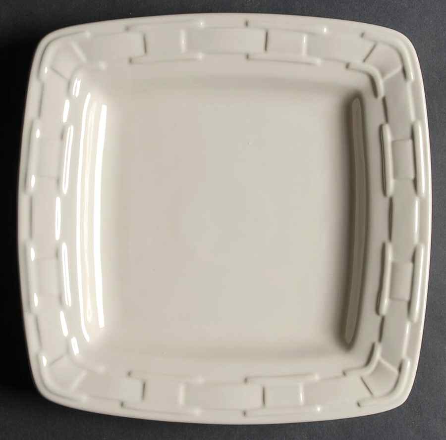 Woven Traditions Ivory Square Luncheon Plate by Longaberger-1