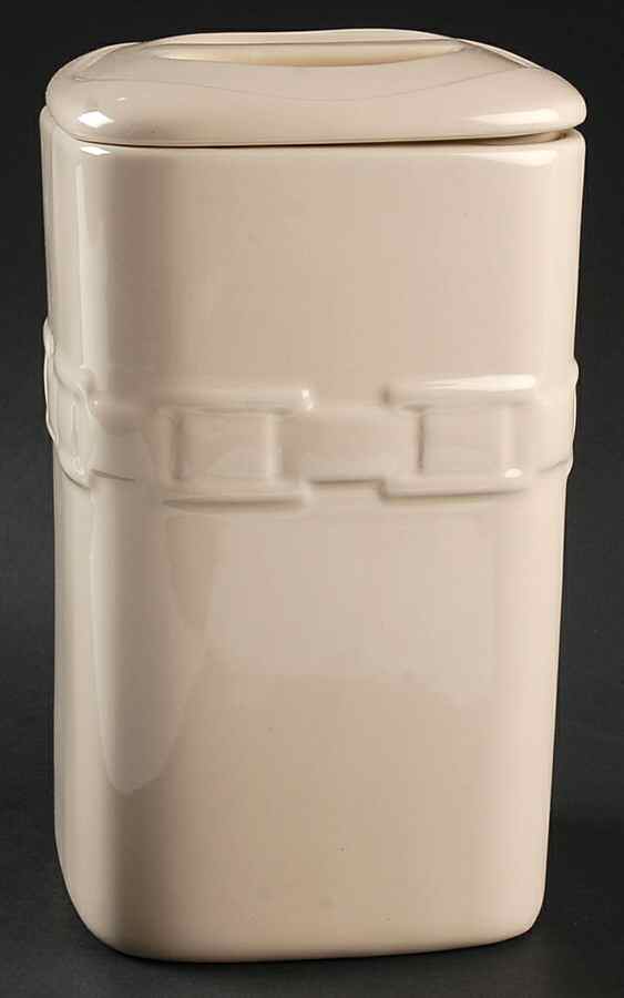 Woven Traditions Ivory Large Square Canister & Lid by Longaberger-1