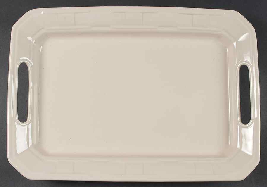 Woven Traditions Ivory 17" Handled Tray by Longaberger-1