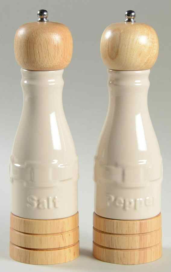 Woven Traditions Ivory Salt Mill & Pepper Mill Set by Longaberger-1