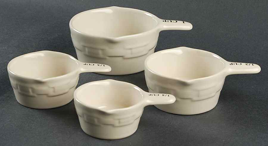 Woven Traditions Ivory Measuring Cup Set (1 Cup,1/2 Cup,1/3 Cup,1/4 Cup) by Longaberger-1