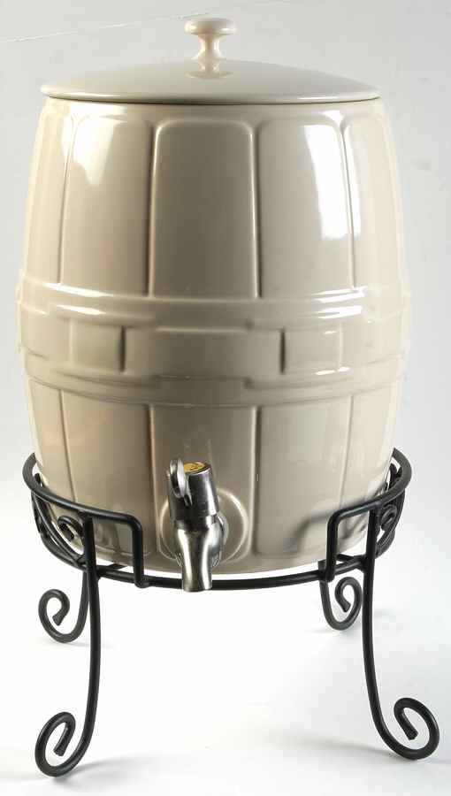 Woven Traditions Ivory Beverage Dispenser & Lid w/Metal Stand by Longaberger-1