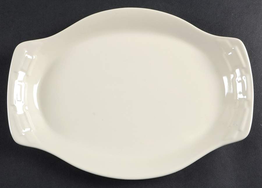 Woven Traditions Ivory 9" Oval Serving Platter by Longaberger-1