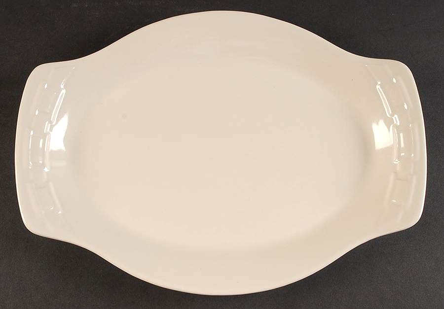 Woven Traditions Ivory 13" Oval Serving Platter by Longaberger-1