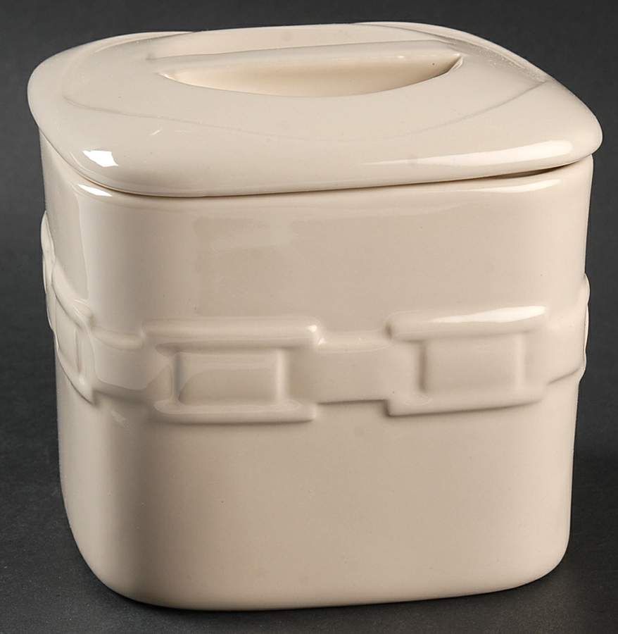 Woven Traditions Ivory Small Square Canister & Lid by Longaberger-1