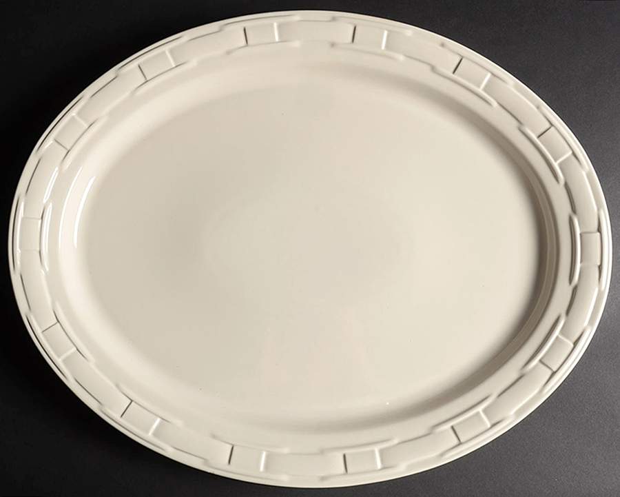 Woven Traditions Ivory 19" Oval Serving Platter by Longaberger-1