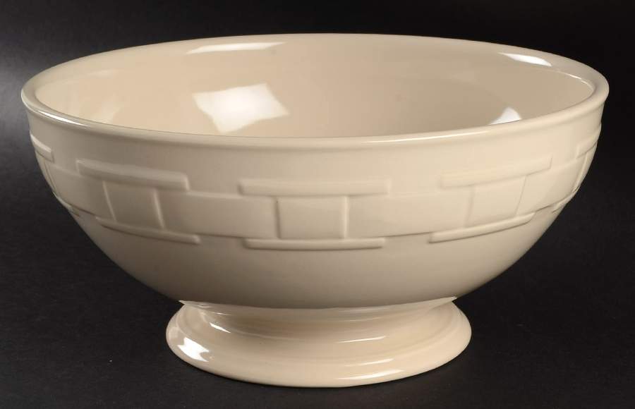 Woven Traditions Ivory 10" Footed Bowl by Longaberger-1