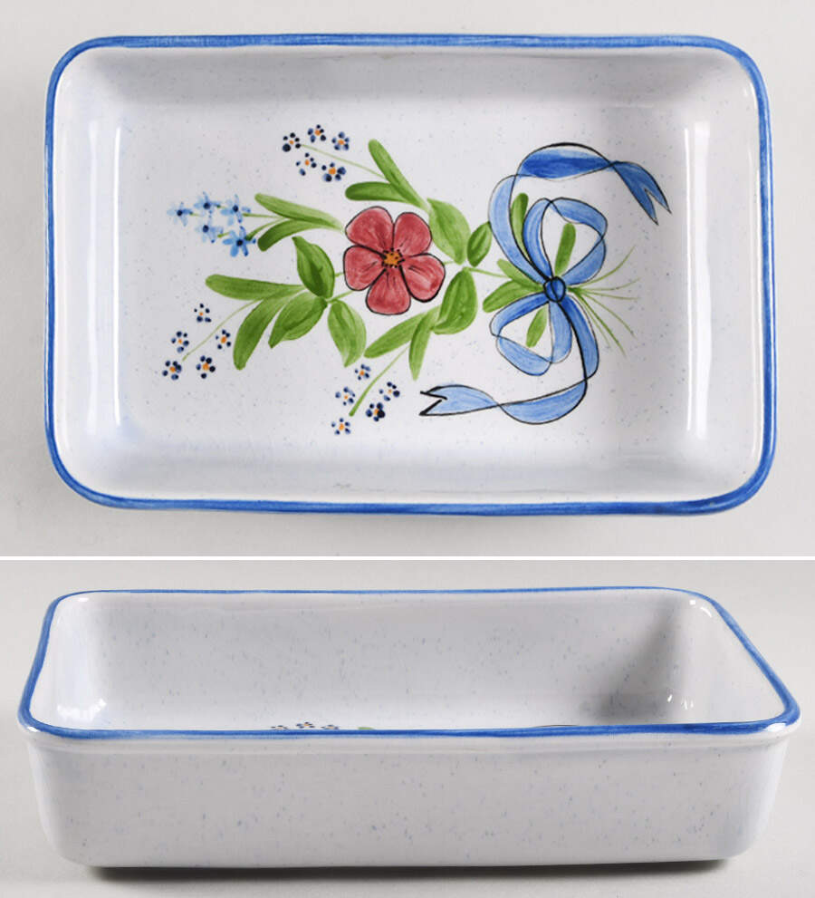 Blue Bouquet 10" Rectangular Baker by Los Angeles-1