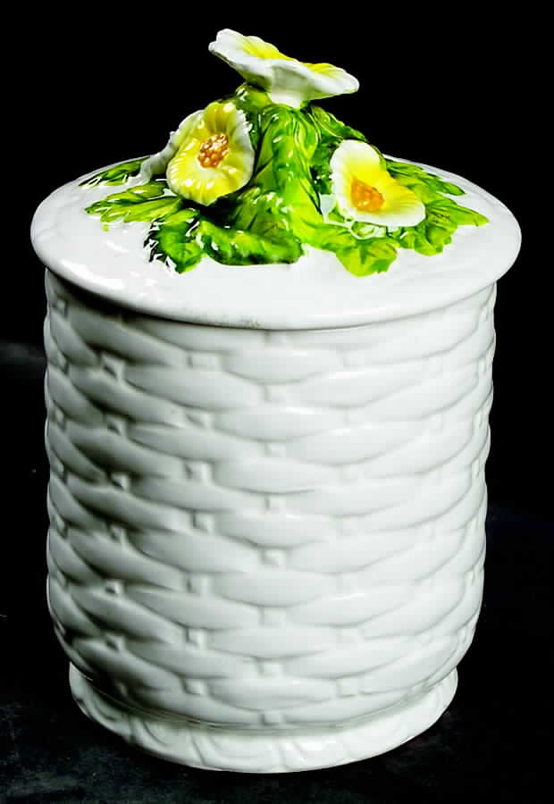Rustic Daisy Medium Canister & Lid by Lefton-1