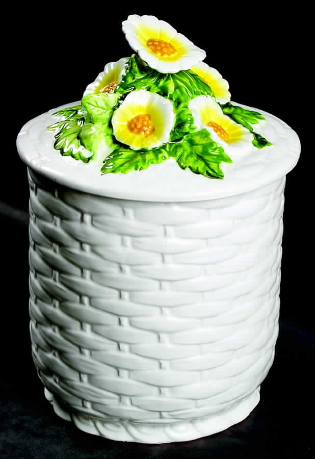 Rustic Daisy Extra Large Canister & Lid by Lefton-1