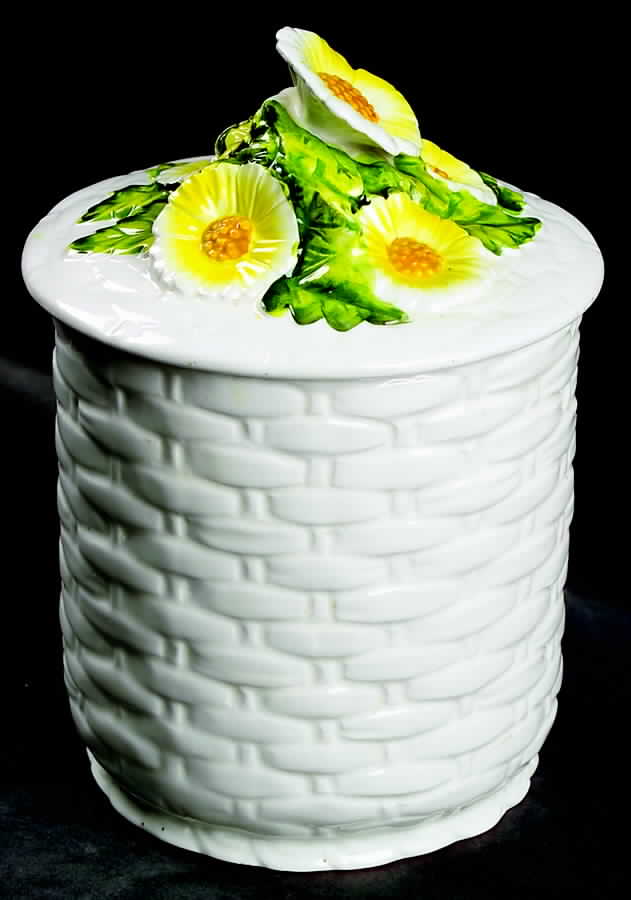 Rustic Daisy Large Canister & Lid by Lefton-1