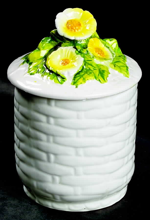 Rustic Daisy Small Canister & Lid by Lefton-1