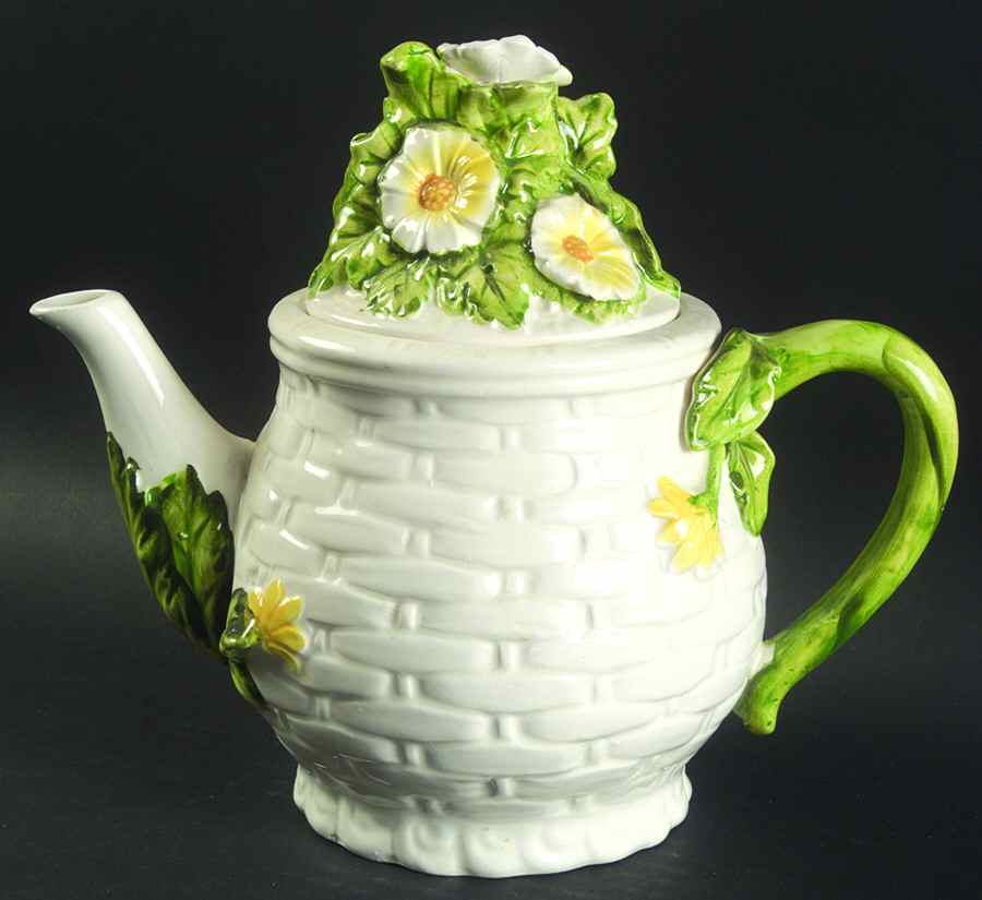 Rustic Daisy Teapot & Lid by Lefton-1