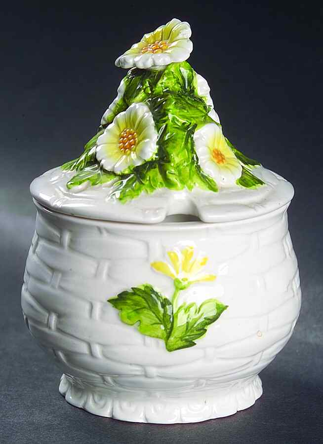 Rustic Daisy Jam/Jelly & Lid by Lefton-1