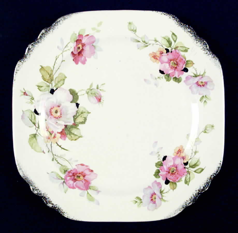 Wild Rose Square Luncheon Plate by Limoges-American-1