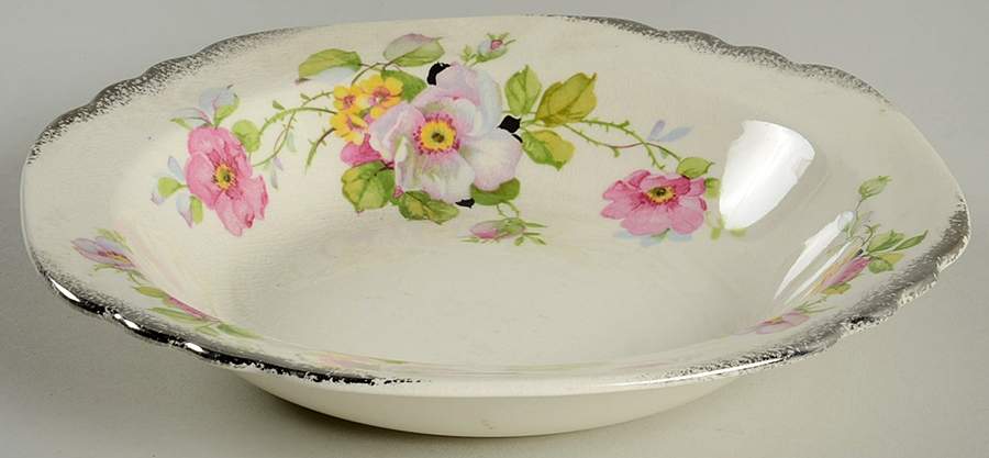 Wild Rose Rim Soup Bowl by Limoges-American-1